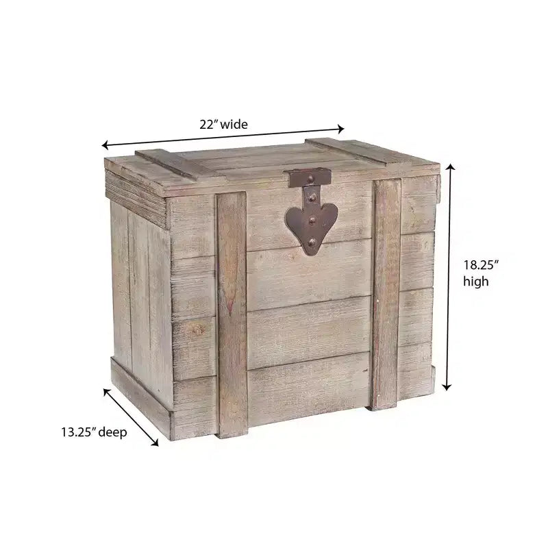 Household Essentials Antiqued Decorative Trunk Medium: Multicolored Storage Trunk, Furniture Trunks, 22" x 13.25" x 18.25"