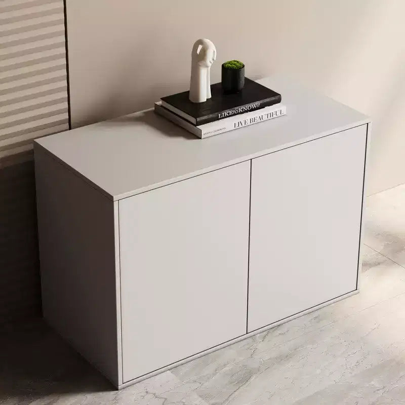 Luck Live Contemporary 31.49in 2-door storage cabinet, modern standalone cabinet, suitable for living room, office, living room, ivory white