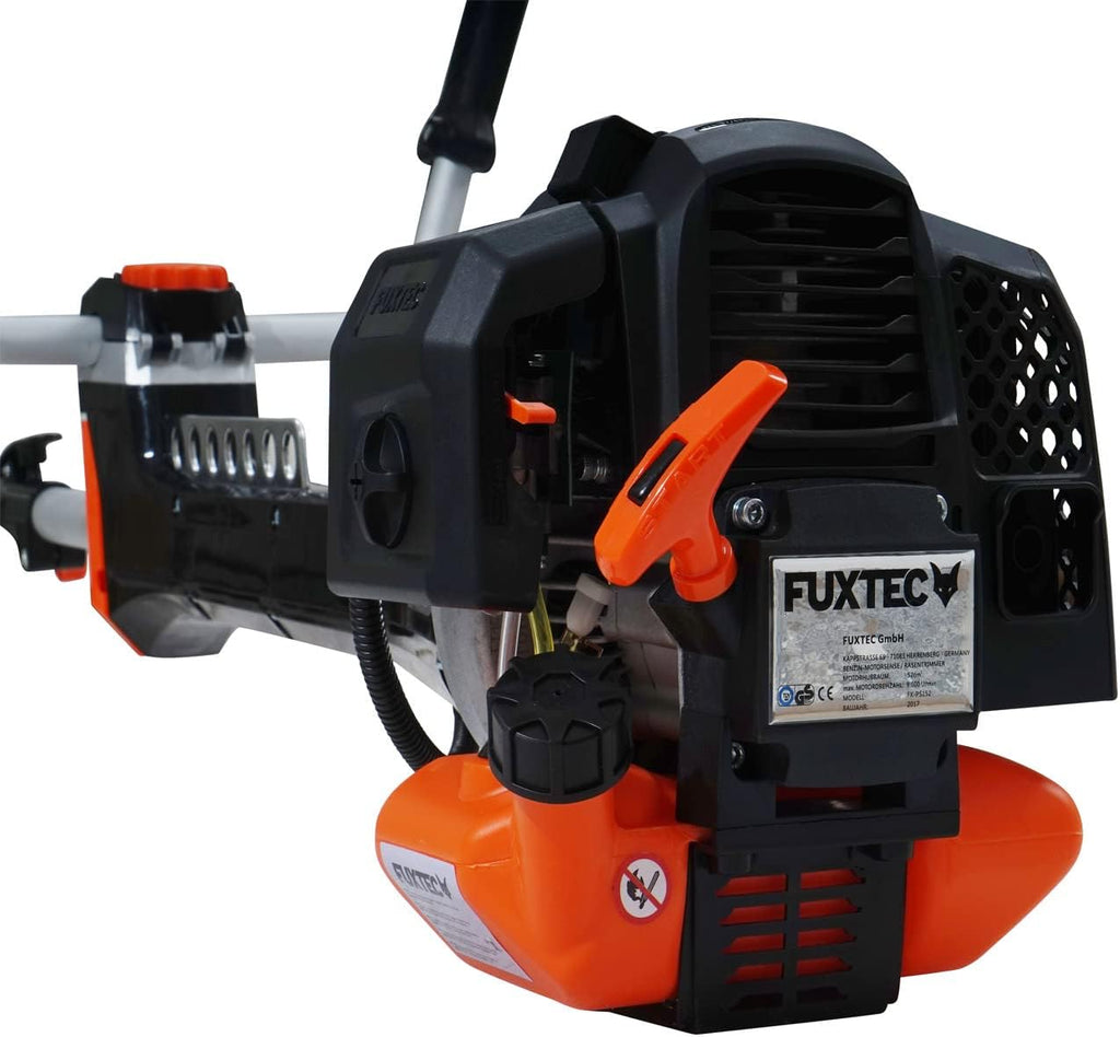 Fuxtec Débroussailleuse Thermique Professionnelle FX-PS152 52 cm3 3CV Système Anti Vibration - 2 en 1 Coupe-Bordure avec Tête de Coupe Double Fil et Lame 3 Dents Modèle Conçu pour Les Pros