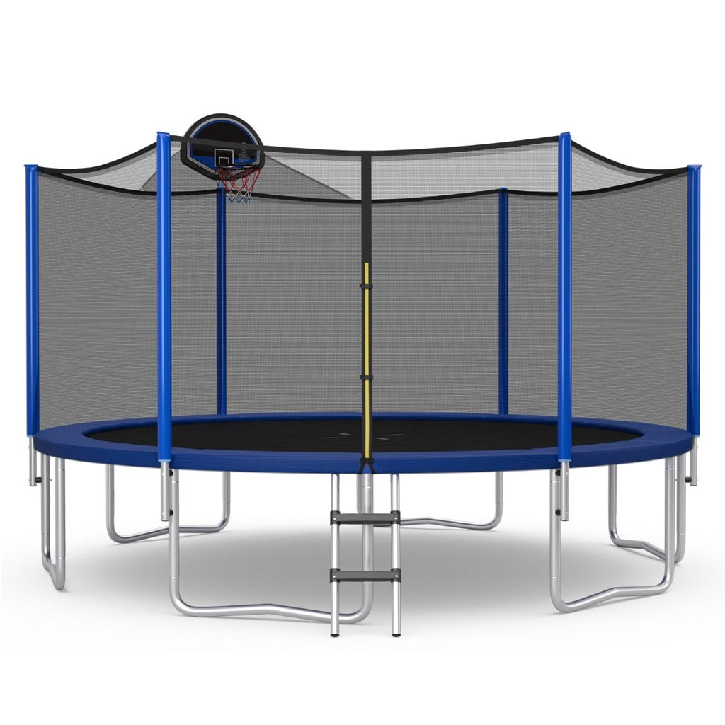 Trampoline d'Extérieur ?366 cm Trampoline avec Panier de Basket Filet de Protection Trampoline pour Enfants et Adultes