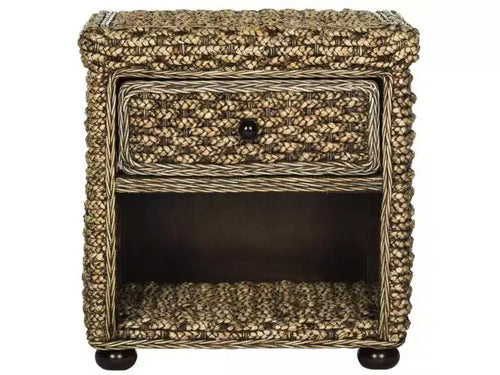 Musa 1 Drawer Nightstand - SEA8003 - Brown Wash - Safavieh