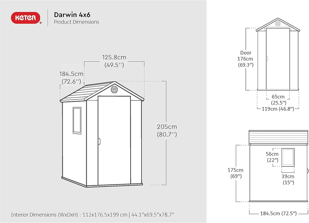 KETER Abri de Jardin Darwin 46, 2.2m2