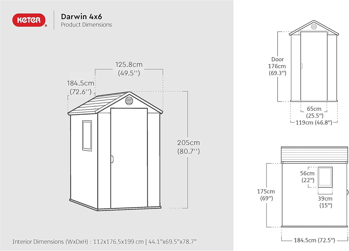 KETER Abri de Jardin Darwin 46, 2.2m2