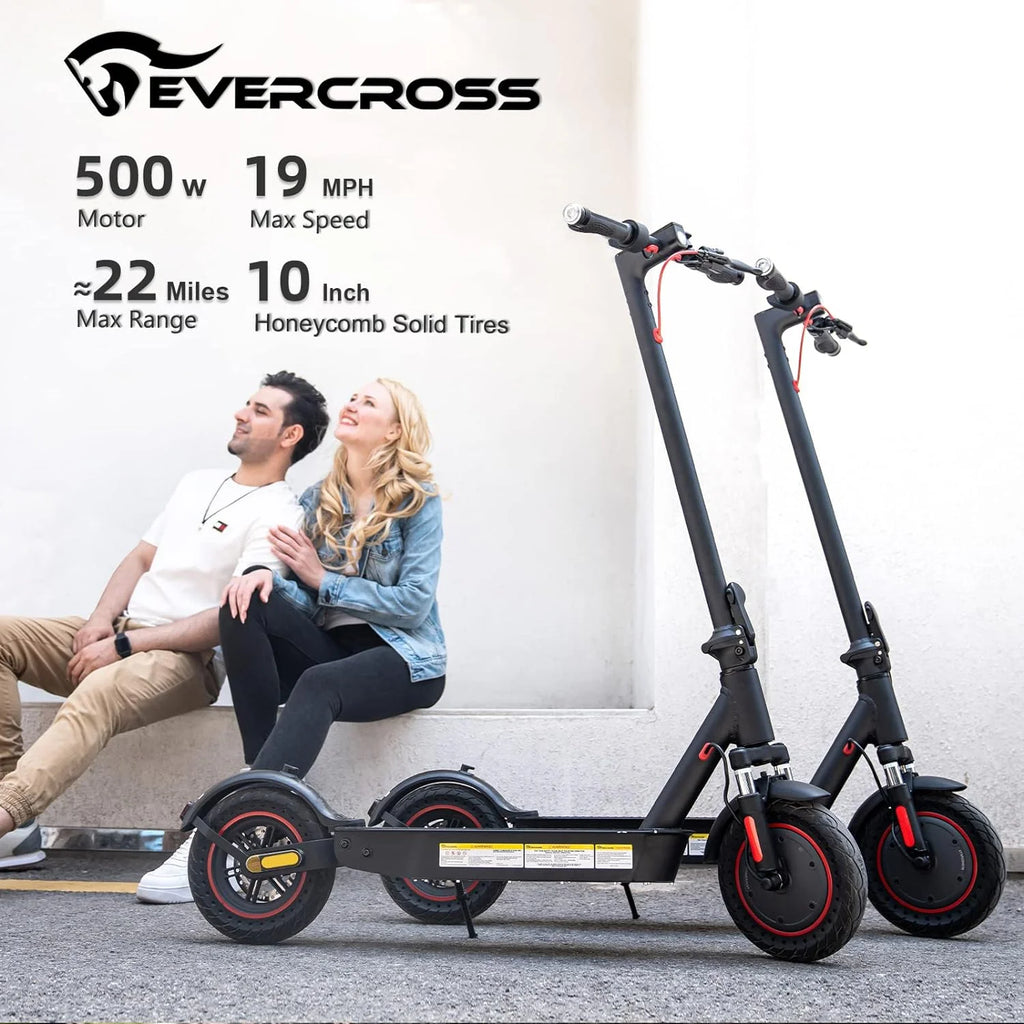 [EU Direct] EVERCROSS EV10K Pro Trottinette électrique Batterie 36V 11.4AH Moteurs 500W Pneus Pleins 10 pouces Autonomie maximale de 30-40KM Charge maximale de 150KG Trottinette pliable