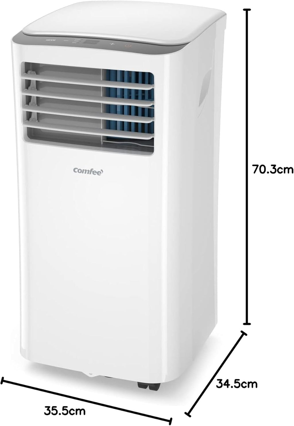COMFEE' Climatiseur Mobile 9000 BTU/h 2,6kW, 3-EN-1 Refroidisseur Déshumidificateur Ventilateur, Fonction Follow me, Minuterie, Mode nuit, Pour salon et maison de 33©O/88m3, MPPH-09CRN7, R290