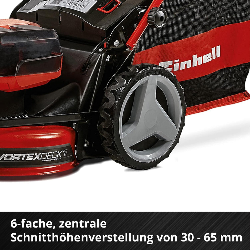 Einhell Professional Tondeuse à gazon sans fil GP-CM 36/47 S HW Li Power X-Change (36V, 47 cm largeur de coupe, autotractée, moteur sans charbon) Livré avec 4 Batteries 4,0Ah et 2 Chargeurs Doubles