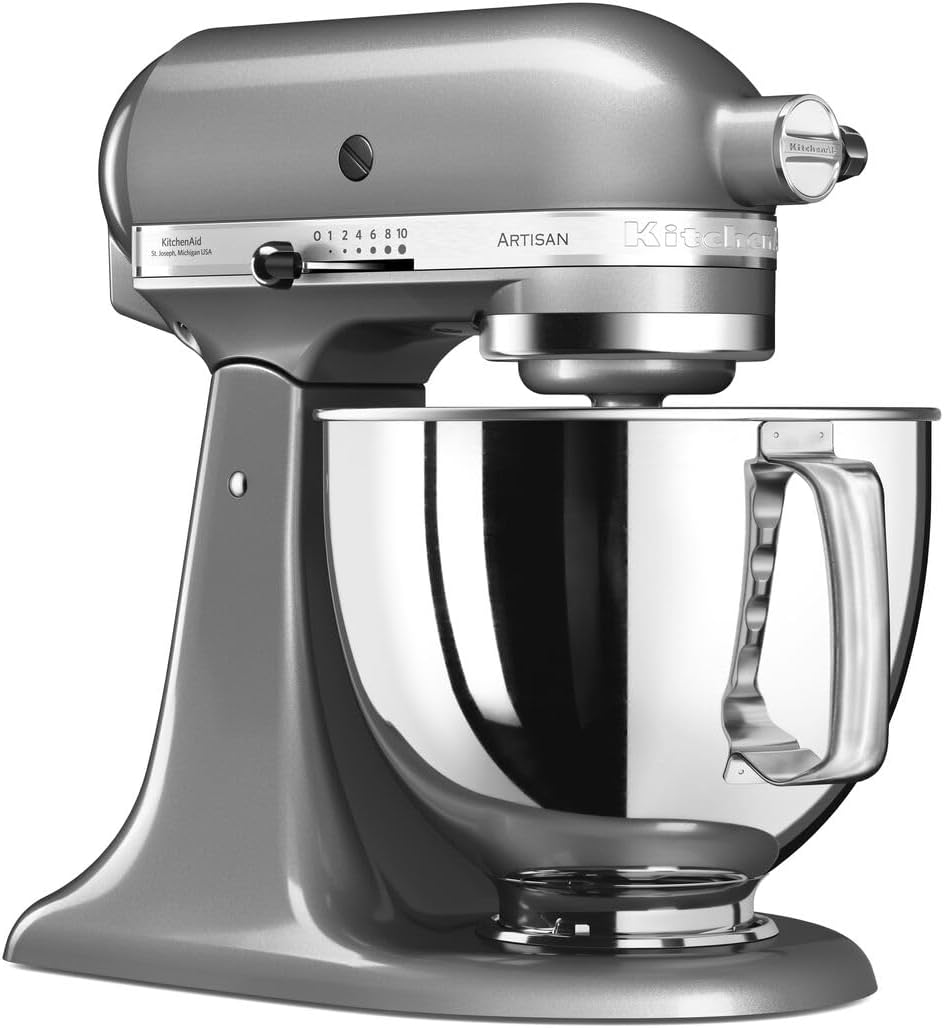 KitchenAid Robot Patissier I Artisan I Robot cuisine multifonctions à tête inclinable I Avec 4 accessoires I Bol de 4,8L | Crème